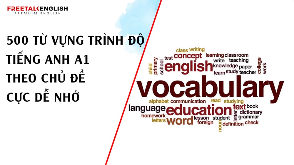 500 từ vựng trình độ tiếng Anh A1 theo chủ đề cực dễ nhớ