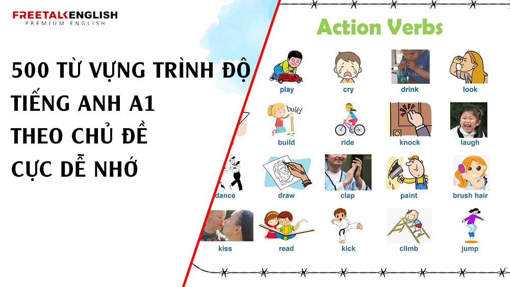 500 từ vựng trình độ tiếng Anh A1 theo chủ đề cực dễ nhớ